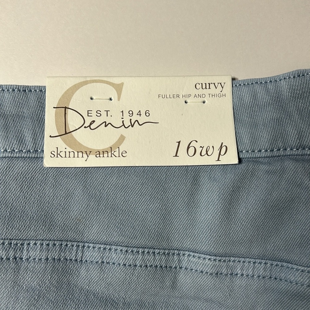 Cato Women 16WP C EST. 1946 Petite Capri Curvy Skinny Cutout‎ Floral Jeans 1159 - Picture 9 of 12